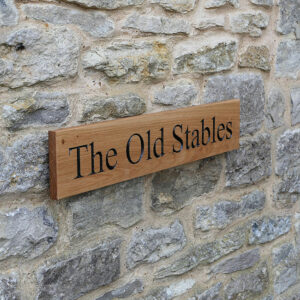 Rectangular Wooden House Sign – 110mm High