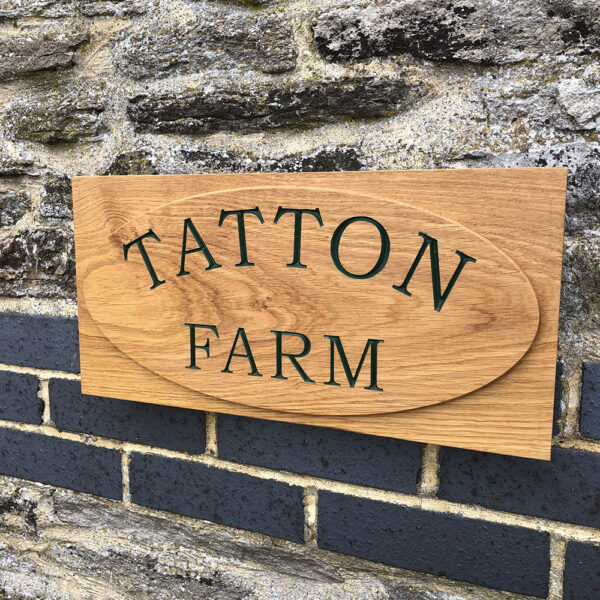 Oval/Railway Style Wooden House Sign – 150mm High - Image 2