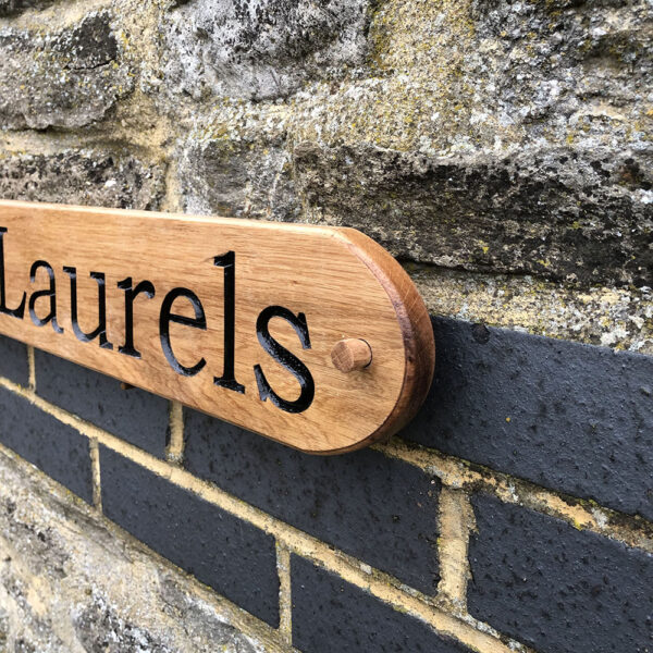 Oval/Railway Style Wooden House Sign – 220mm Hign - Image 2