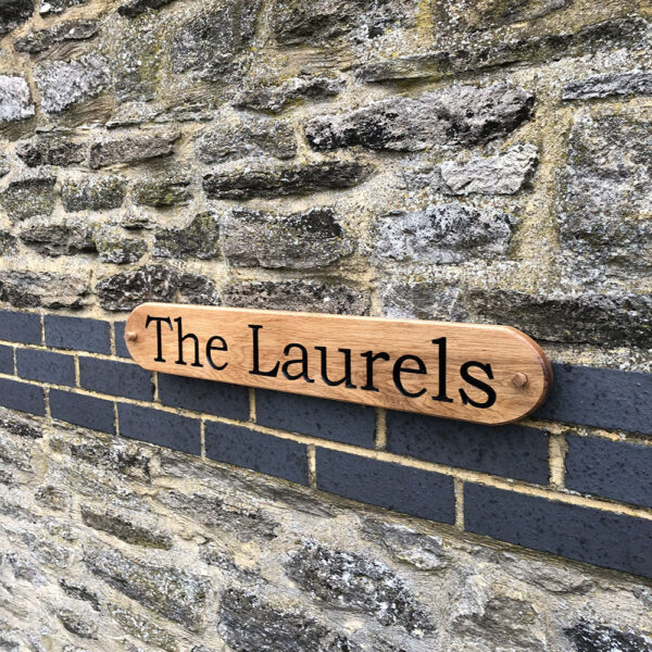 Oval/Railway Style Wooden House Sign – 150mm High - Image 3