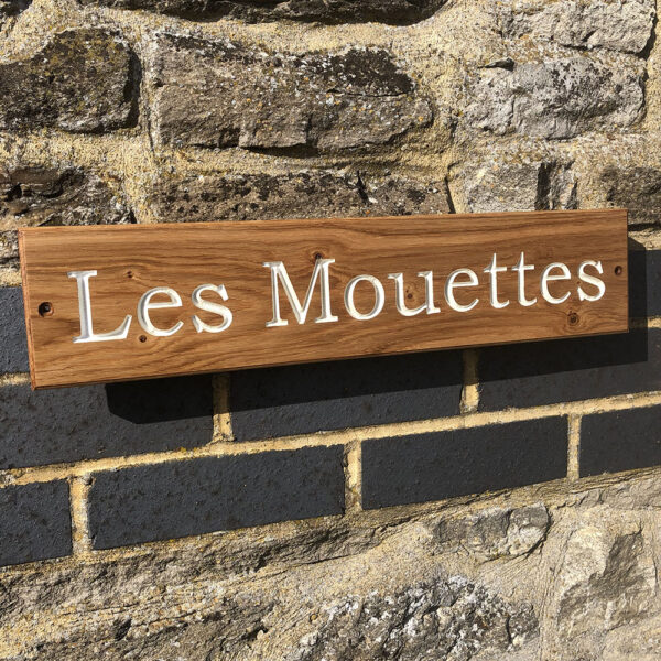 Rectangular Wooden House Sign – 110mm High - Image 4