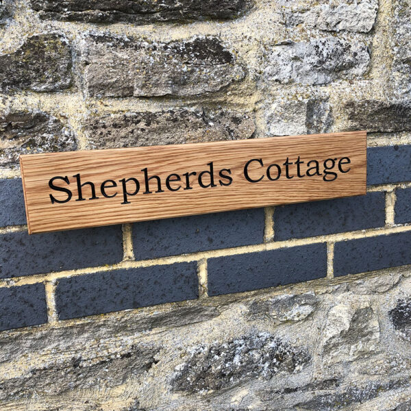 Rectangular Wooden House Sign – 110mm High - Image 3