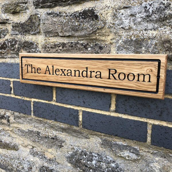 Rectangular Wooden House Sign – 110mm High - Image 2