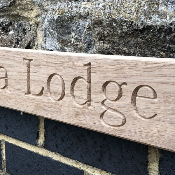 Rectangular Wooden House Sign – 110mm High - Image 7