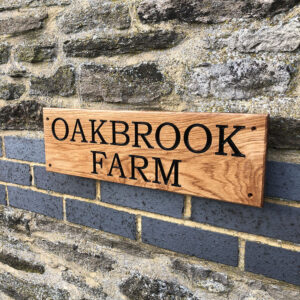 Rectangular Wooden House Sign – 150mm High