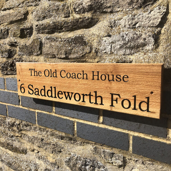 Rectangular Wooden House Sign – 150mm High - Image 4