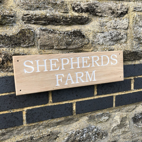 Rectangular Wooden House Sign – 150mm High - Image 7