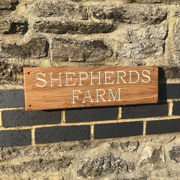 Rectangular Wooden House Sign – 150mm High - Image 6