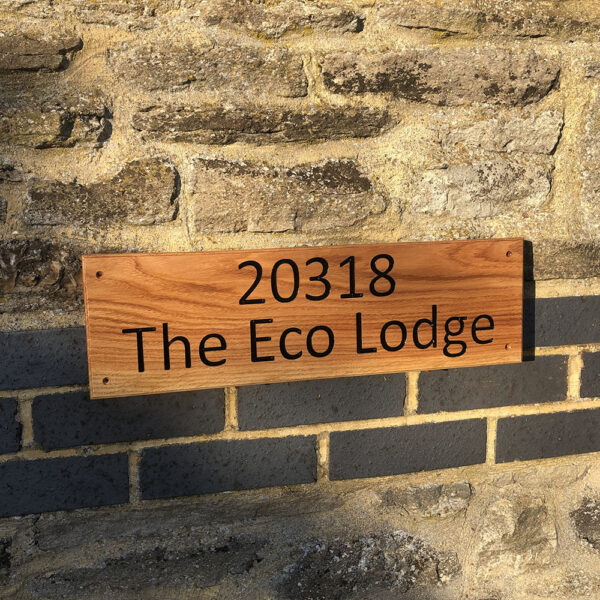 Rectangular Wooden House Sign – 150mm High - Image 3