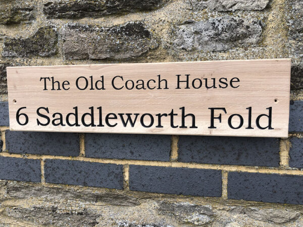 Rectangular Wooden House Sign – 150mm High - Image 5