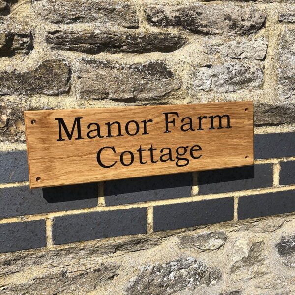 Rectangular Wooden House Sign – 150mm High - Image 7