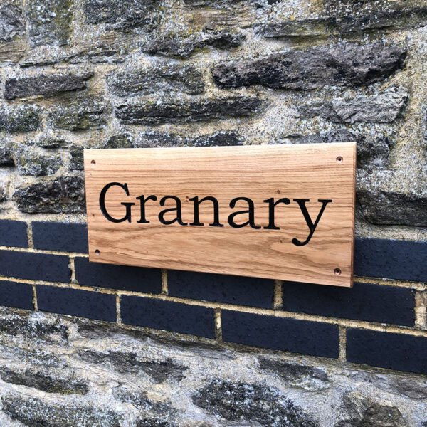 Rectangular Wooden House Sign – 220mm High - Image 3