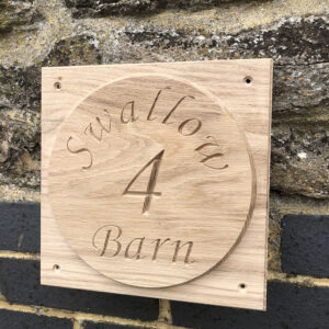 Round Wooden House Sign