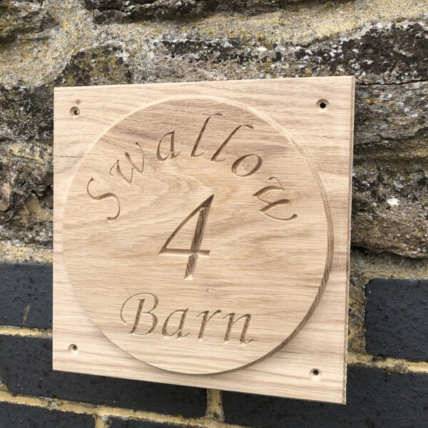 Round Wooden House Sign – 100 x 100mm - Image 2
