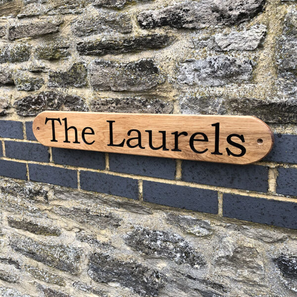 Oval/Railway Style Wooden House Sign – 220mm Hign - Image 3