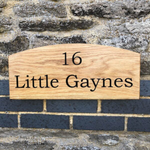 Curved Top Wooden House Sign